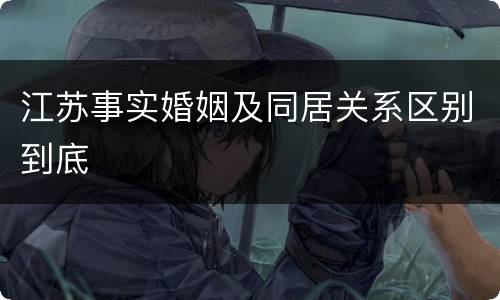 江苏事实婚姻及同居关系区别到底