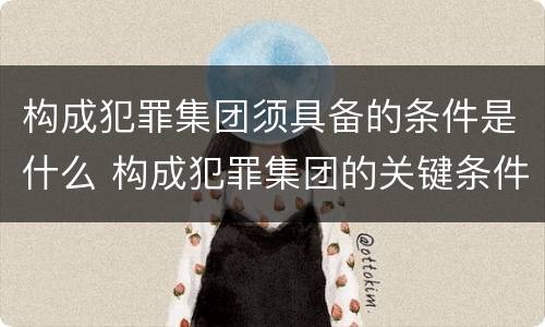 构成犯罪集团须具备的条件是什么 构成犯罪集团的关键条件是什么