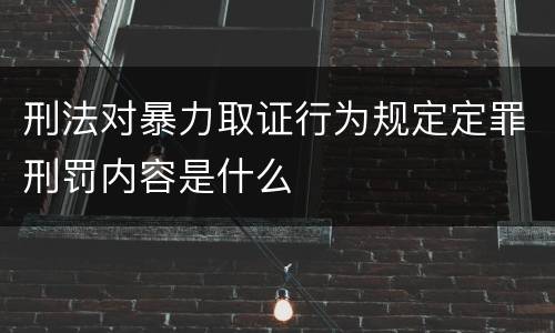 刑法对暴力取证行为规定定罪刑罚内容是什么
