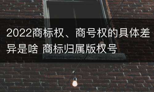2022商标权、商号权的具体差异是啥 商标归属版权号