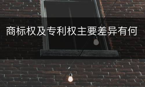 商标权及专利权主要差异有何