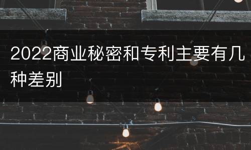 2022商业秘密和专利主要有几种差别