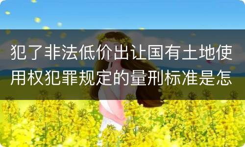 犯了非法低价出让国有土地使用权犯罪规定的量刑标准是怎样的