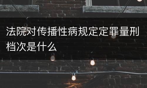 法院对传播性病规定定罪量刑档次是什么