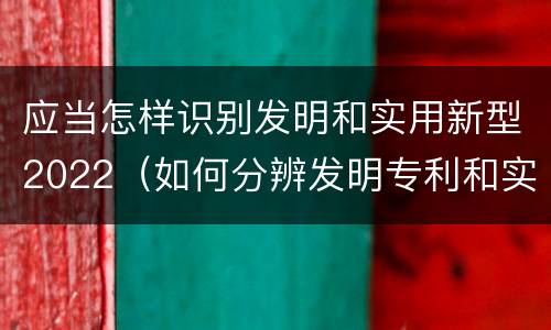 应当怎样识别发明和实用新型2022（如何分辨发明专利和实用新型）