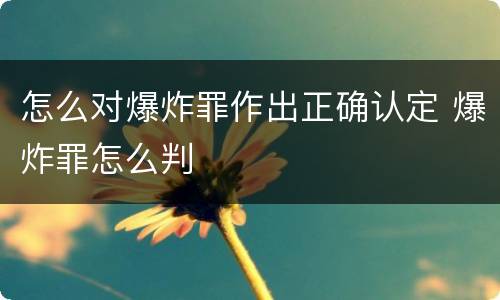 怎么对爆炸罪作出正确认定 爆炸罪怎么判