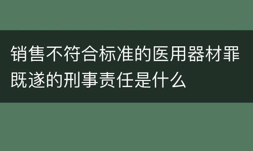 销售不符合标准的医用器材罪既遂的刑事责任是什么