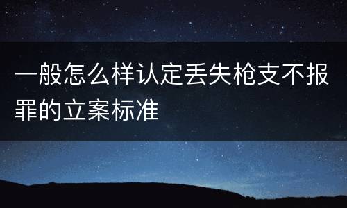 一般怎么样认定丢失枪支不报罪的立案标准