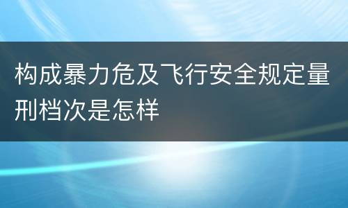 构成暴力危及飞行安全规定量刑档次是怎样