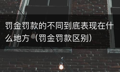 罚金罚款的不同到底表现在什么地方（罚金罚款区别）
