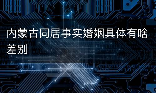 内蒙古同居事实婚姻具体有啥差别