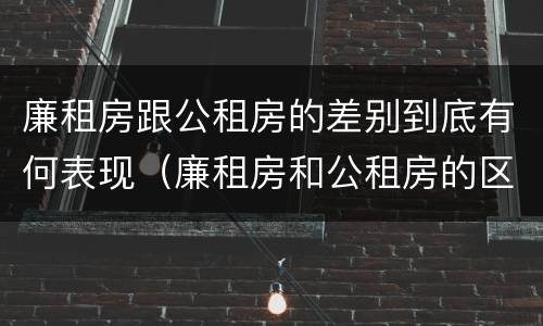 廉租房跟公租房的差别到底有何表现（廉租房和公租房的区别到底是什么）