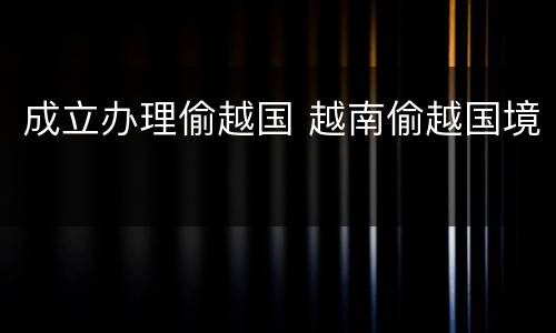 成立办理偷越国 越南偷越国境