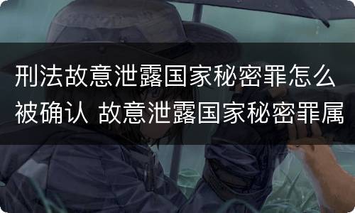 刑法故意泄露国家秘密罪怎么被确认 故意泄露国家秘密罪属于什么罪