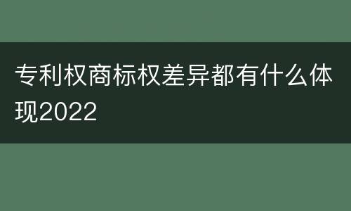 专利权商标权差异都有什么体现2022