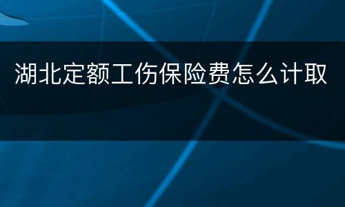 湖北定额工伤保险费怎么计取