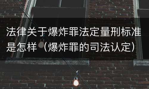 法律关于爆炸罪法定量刑标准是怎样（爆炸罪的司法认定）