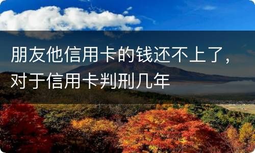 朋友他信用卡的钱还不上了，对于信用卡判刑几年