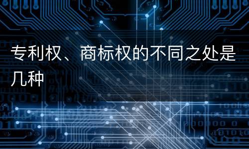 专利权、商标权的不同之处是几种