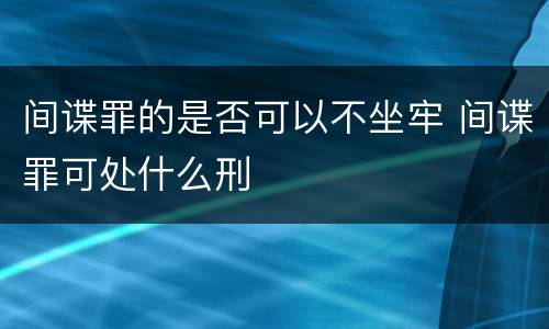 间谍罪的是否可以不坐牢 间谍罪可处什么刑