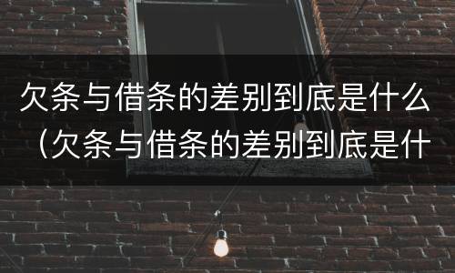 欠条与借条的差别到底是什么（欠条与借条的差别到底是什么意思）