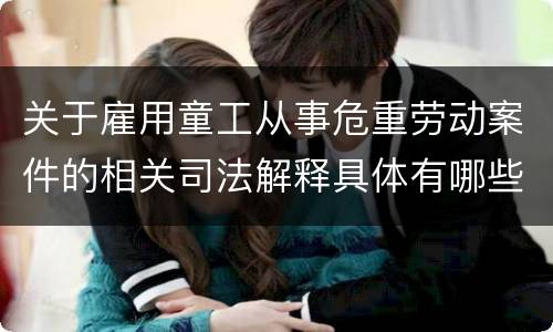 关于雇用童工从事危重劳动案件的相关司法解释具体有哪些重要内容