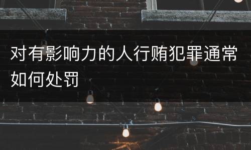 对有影响力的人行贿犯罪通常如何处罚