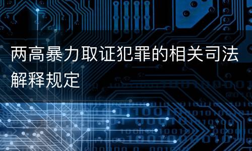 两高暴力取证犯罪的相关司法解释规定