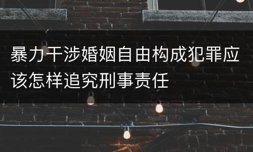 暴力干涉婚姻自由构成犯罪应该怎样追究刑事责任