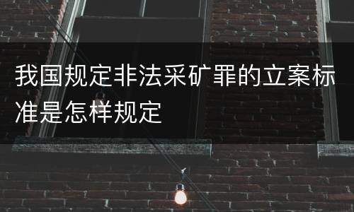 我国规定非法采矿罪的立案标准是怎样规定