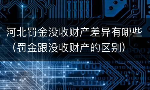 河北罚金没收财产差异有哪些（罚金跟没收财产的区别）