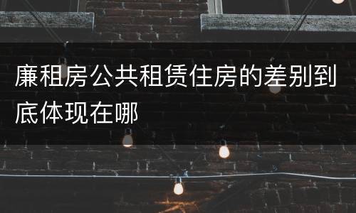 廉租房公共租赁住房的差别到底体现在哪