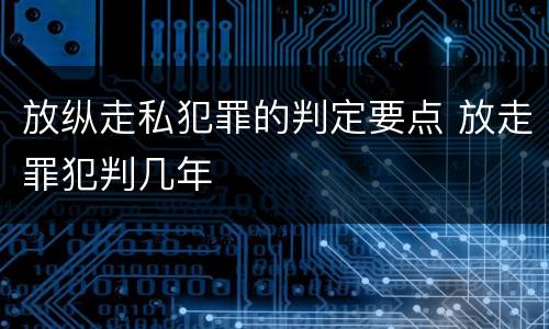 放纵走私犯罪的判定要点 放走罪犯判几年