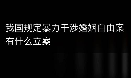 我国规定暴力干涉婚姻自由案有什么立案