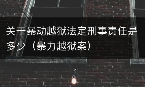关于暴动越狱法定刑事责任是多少（暴力越狱案）
