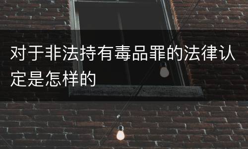 对于非法持有毒品罪的法律认定是怎样的