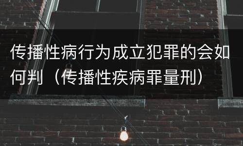 传播性病行为成立犯罪的会如何判（传播性疾病罪量刑）