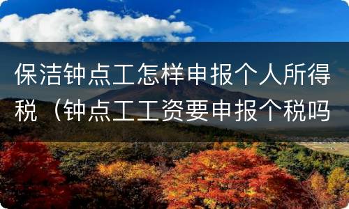 保洁钟点工怎样申报个人所得税（钟点工工资要申报个税吗）