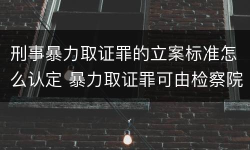 刑事暴力取证罪的立案标准怎么认定 暴力取证罪可由检察院立案侦查