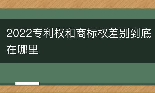 2022专利权和商标权差别到底在哪里