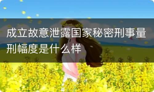 成立故意泄露国家秘密刑事量刑幅度是什么样