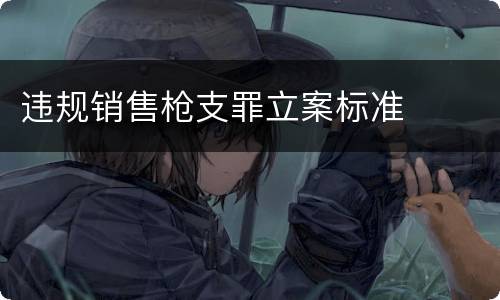 违规销售枪支罪立案标准