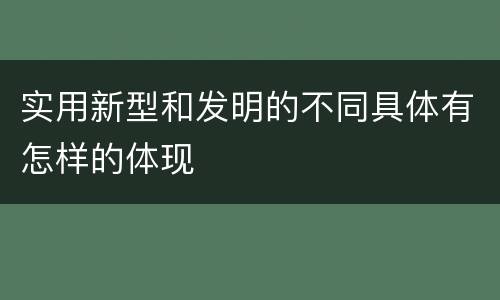 实用新型和发明的不同具体有怎样的体现