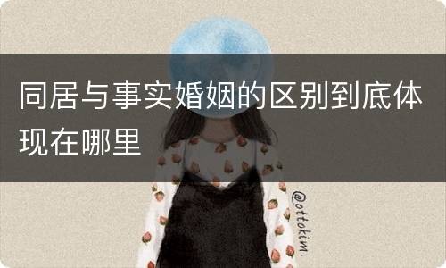 同居与事实婚姻的区别到底体现在哪里