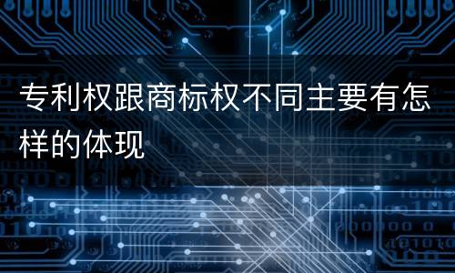 专利权跟商标权不同主要有怎样的体现