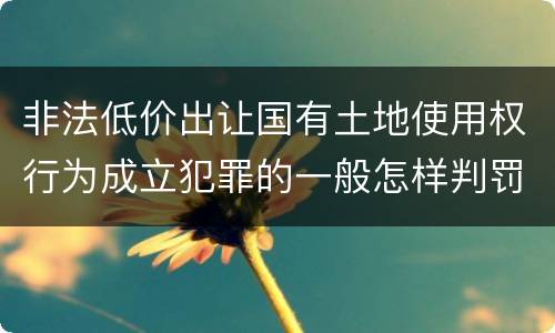 非法低价出让国有土地使用权行为成立犯罪的一般怎样判罚