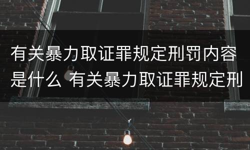 有关暴力取证罪规定刑罚内容是什么 有关暴力取证罪规定刑罚内容是什么意思