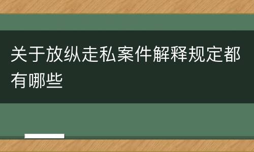 关于放纵走私案件解释规定都有哪些