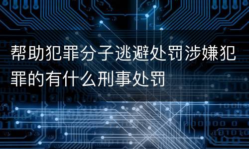 帮助犯罪分子逃避处罚涉嫌犯罪的有什么刑事处罚