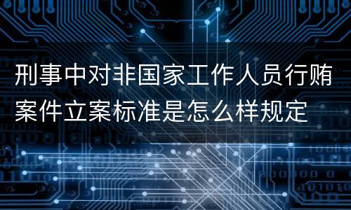刑事中对非国家工作人员行贿案件立案标准是怎么样规定